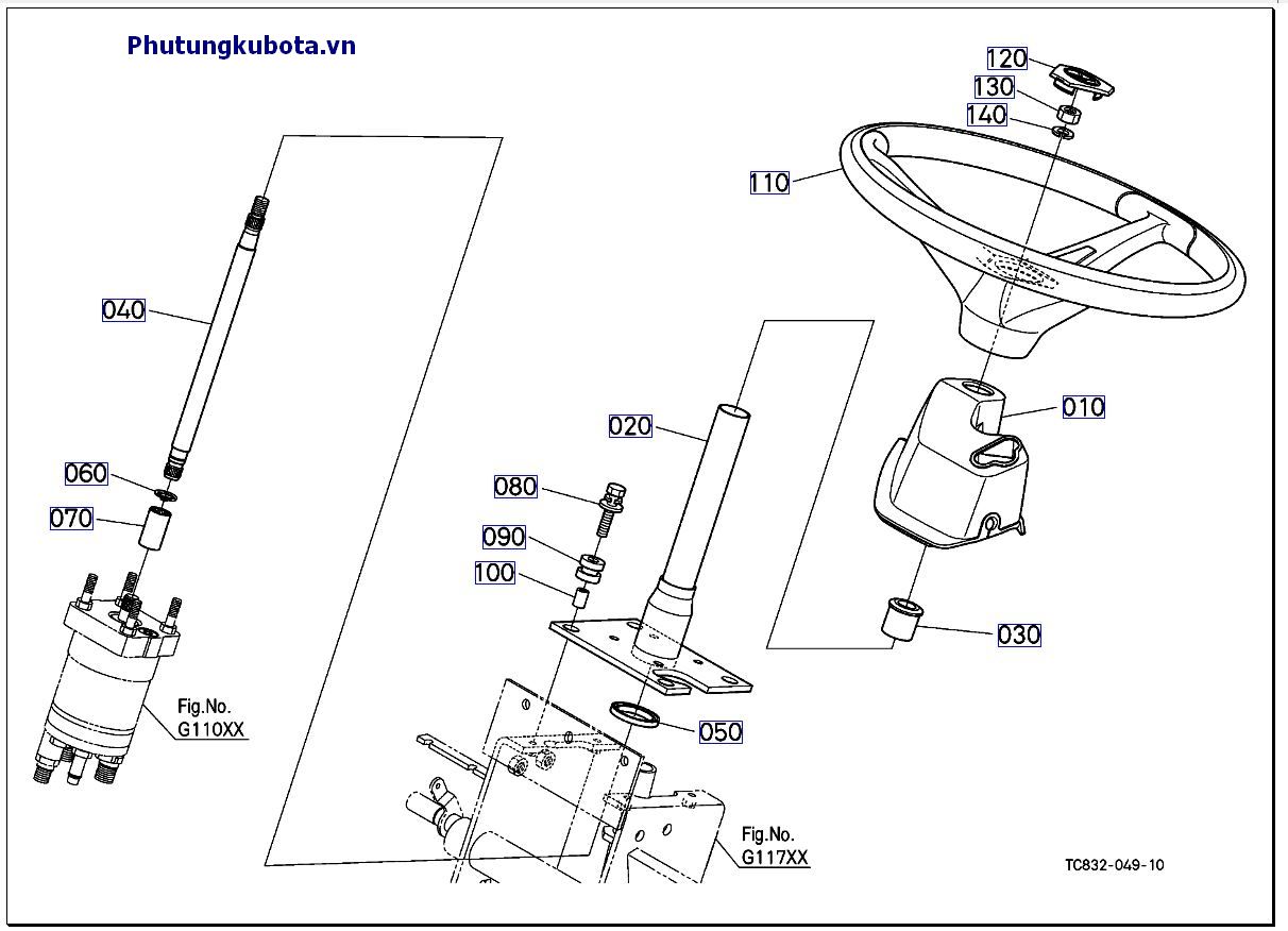 tay nắm hệ thống lái (cũ)<=128343